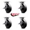 Service Caster 8 Inch Heavy Duty Glass Filled Nylon Caster Set with Roller Bearings and Brakes SCC-35S820-GFNR-SLB-4 - alternate 6